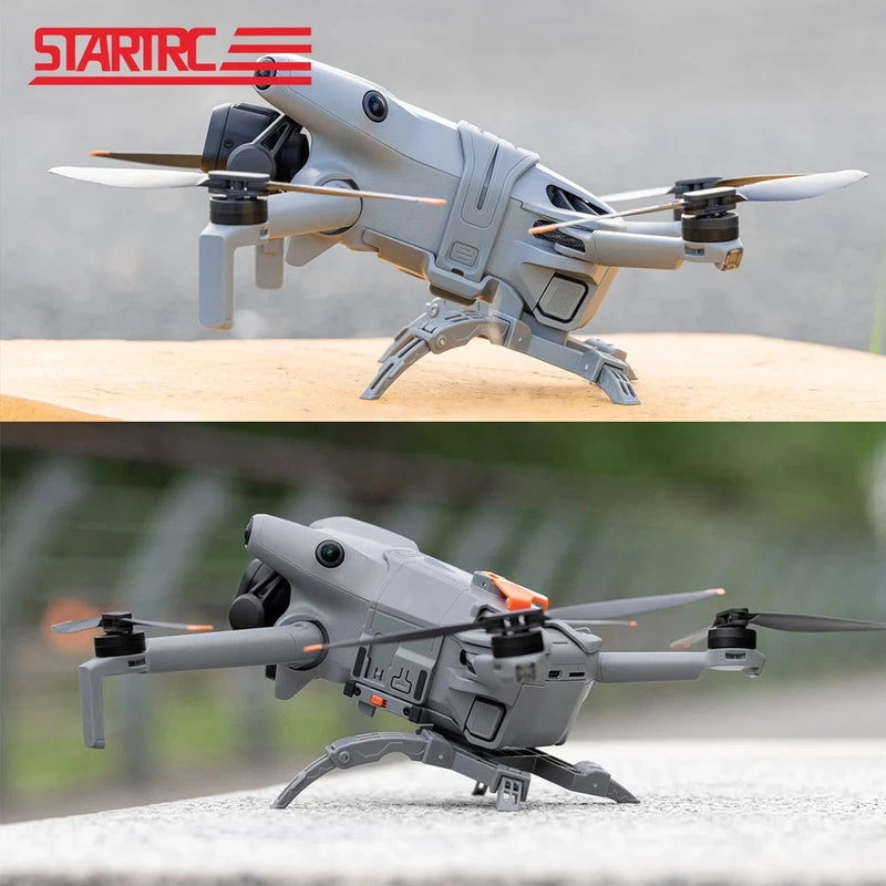 STARTRC landing gear tripod legs for DJI Mini 5 Pro, extended on gray drone