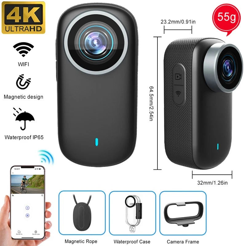 4K MINI WIFI Action Camera Thumb Sport Portable Cat Pet Camcorder Waterproof M11