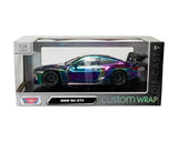 1/24 Motormax Custom Wrap BMW M4 GT3 Diecast Model Car Chameleon Chrome 79094