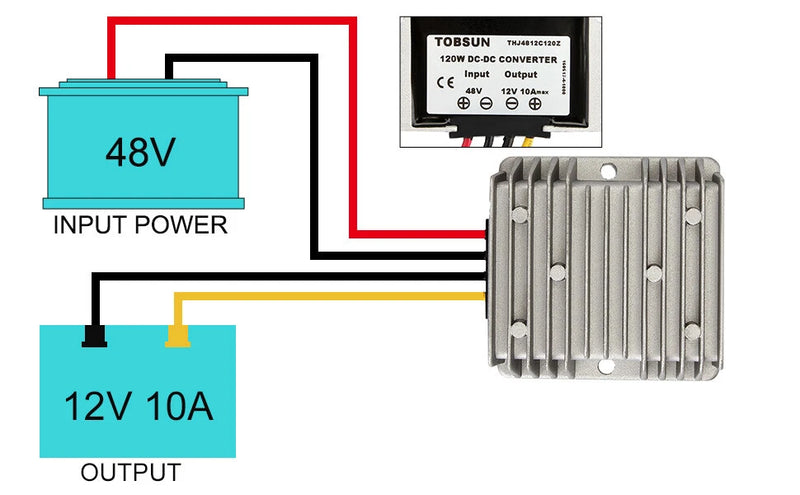DC step-down converter module with aluminum heatsink, DC-DC voltage reducer