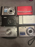 Vintage Digital Still Cameras Bundle / Job Lot x 6 Olympus, Fujifilm etc Parts