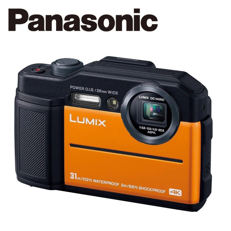 Panasonic LUMIX DC-FT7 Orange Waterproof Camera 4K Video From Japan