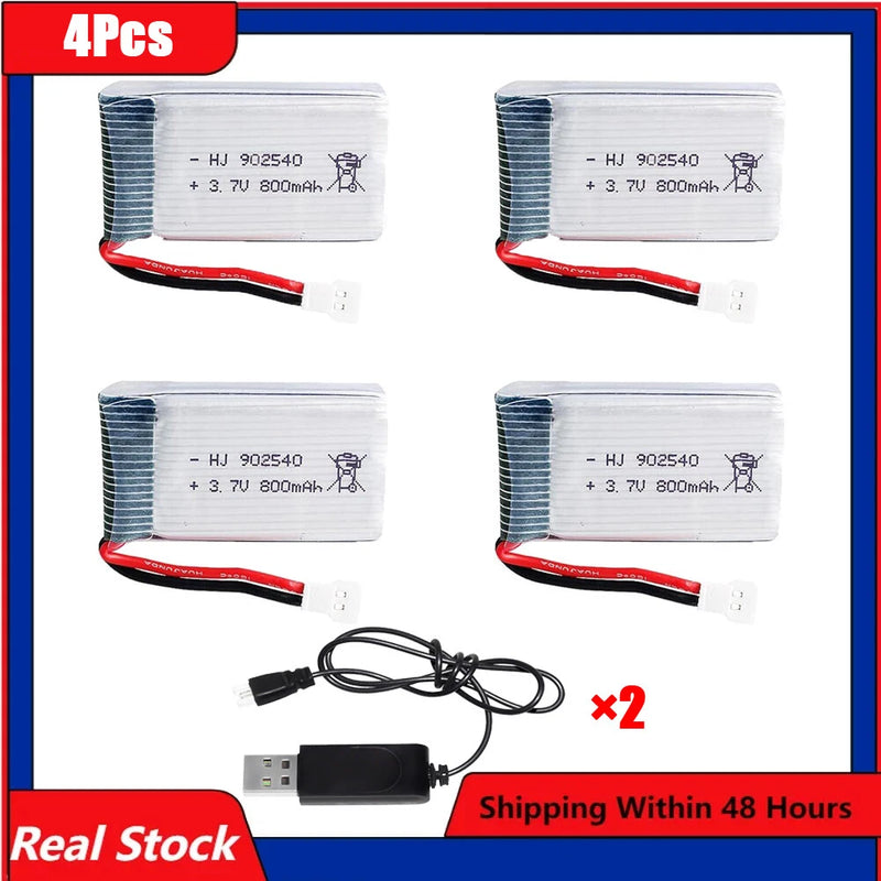 3.7V 800mAh 902540 Lipo Battery for SYMA X5C X5SW X5HW X5UW CX-30 TianKe M68 RC