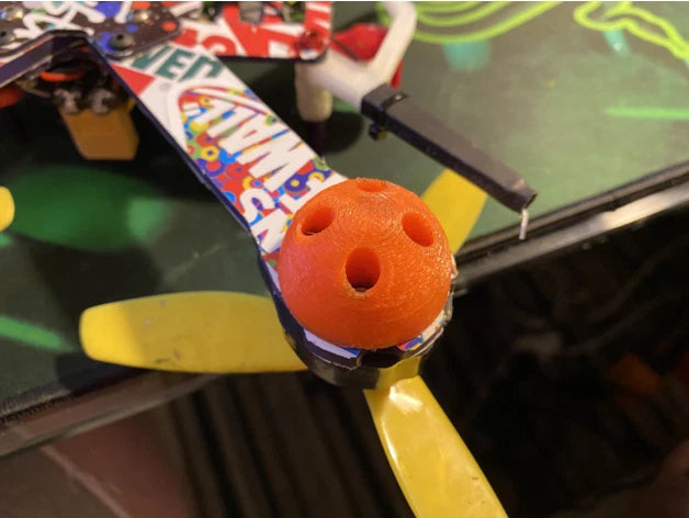 3D printed FPV motor landing feet, orange, with 16 x 16 mm mounting