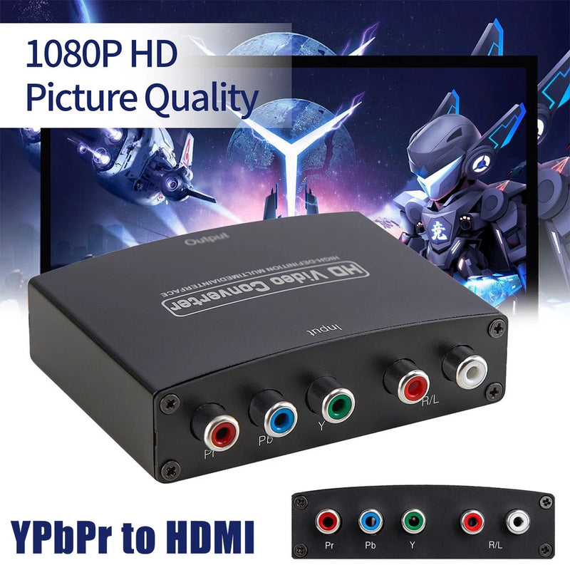 YPbPr to HDMI Adapter Component R/L Audio Converter 1080P Video for DVD PS3 Xbox