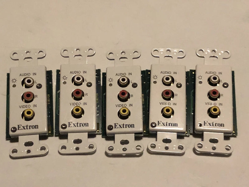 (5) Extron PVT CV D #60-867-01 RCA AV Composite Video Audio Line Wall Input
