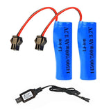 2x 500mah Batteries 3.7V Li-ion Rechargeable for RC Toy Cars E35 DE38 DE40 DE50