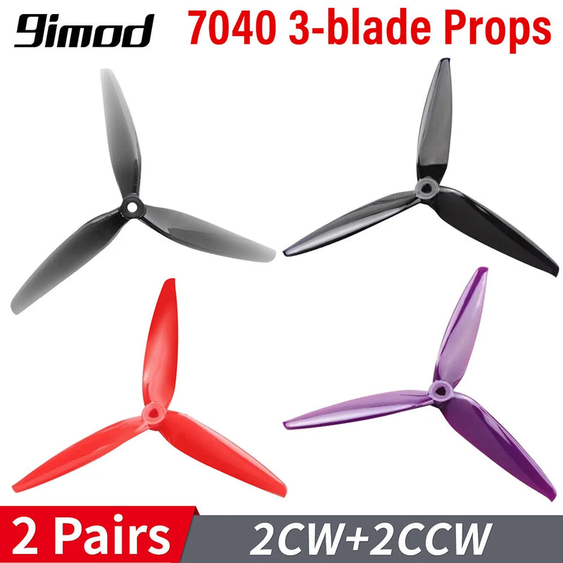 Prop 7040 Propeller 7" 3-Blades Tri-Blade Props CW CCW for RC FPV Racing Drone