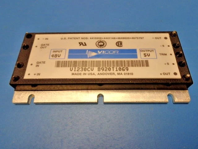 (1) VICOR VI-230-CV DC/DC CONVERTER 48V INPUT 5V OUTPUT $294 PART POWER