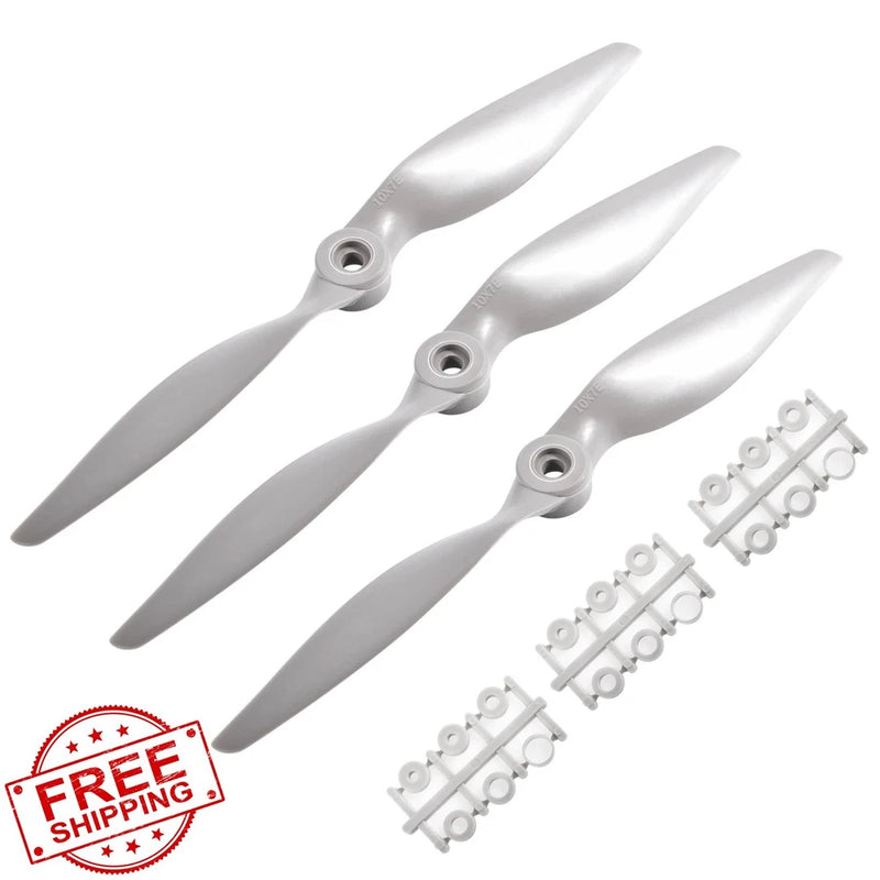 FOCMKEAS 3 Pcs 1070 10x7" Gray Nylon Drone Propellers RC Quadcopter