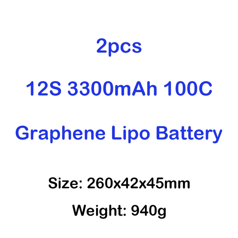2pcs HRB 12S 3300mAh 100C Graphene Lipo Battery for RC Car Helicopter Boat Plane