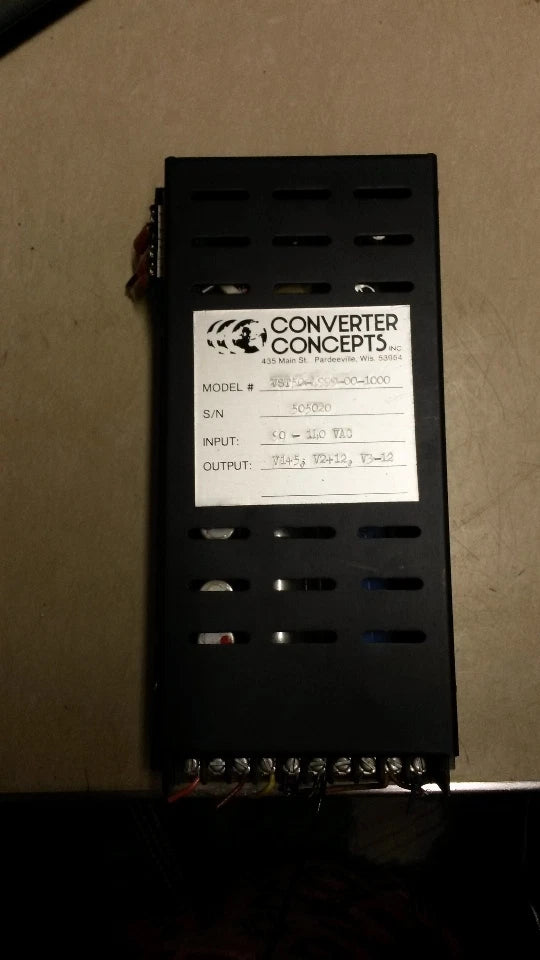 Converter Concepts VST50-4999-00-1000 Power Supply Input 90-140 vac Used