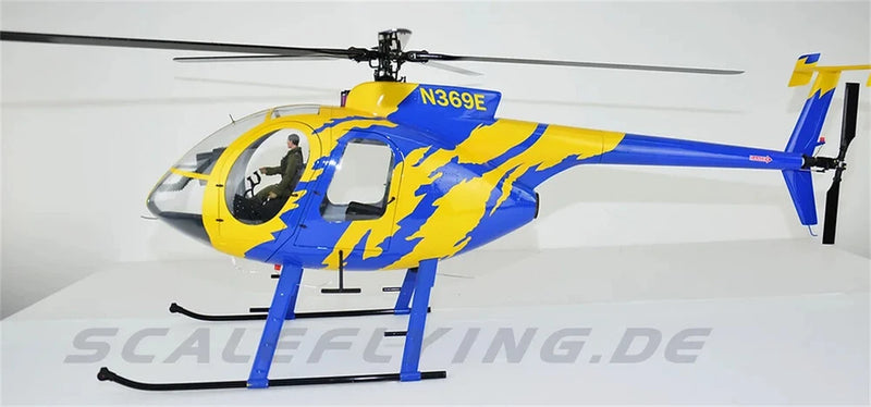 800 MD-500E ARF RC Helicopter Fuselage Yellow Blue Painting V2 Model RC Kit Toys
