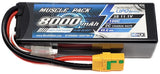 Hard-case LiPo battery pack with XT90 connector, 8000mAh wiring