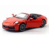 1:32 Porsche 911 Carrera diecast model car toy, red front three-quarter view