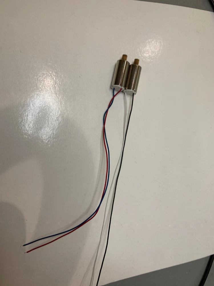 Drone motor assembly with cylindrical shafts and multi-wire leads
