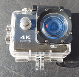Wewdigi 4K Ultra HD Wifi Action Camera W/ Waterproof Case Black Works