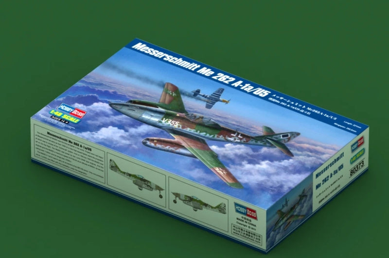 Hobbyboss 1/48 Messerschmitt Me 262A-1a/U5 model kit box with aircraft artwork