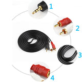 20m 66FT 3.5mm Male Plug to Dual 2 RCA Jack Cable Stereo PC Audio Splitter Aux