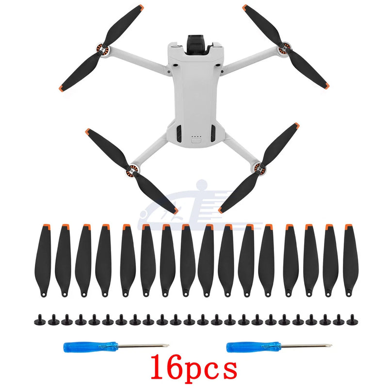 16x Drone Propellers Blade Low-Noise Black Orange for DJI Mini 3 Pro /Mini 4 Pro