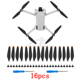 16x Drone Propellers Blade Low-Noise Black Orange for DJI Mini 3 Pro /Mini 4 Pro