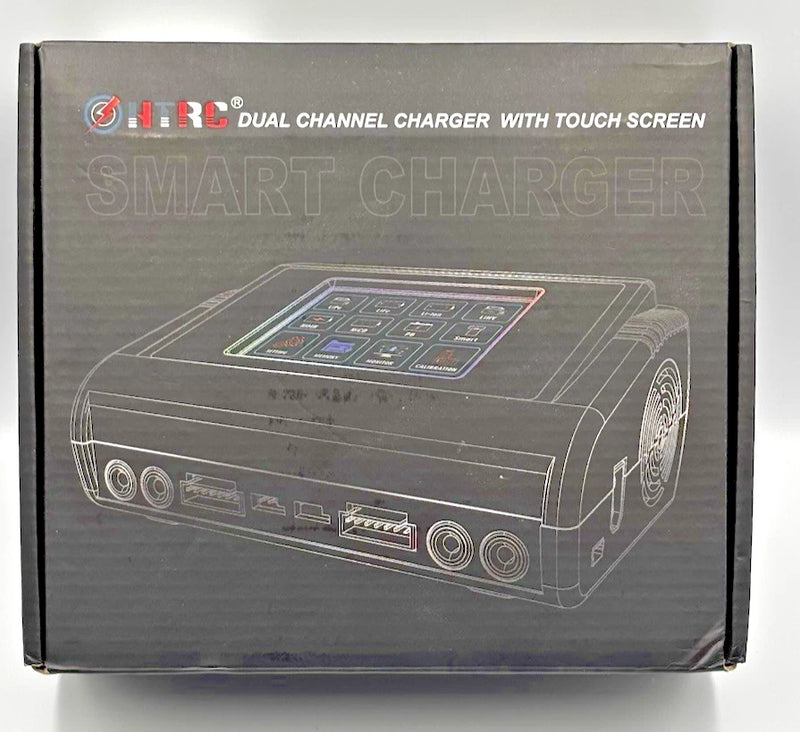 HTRC Lipo Battery Charger Dual Channel with Touchscreen 200W AC/400W DC, 12A¡Á2
