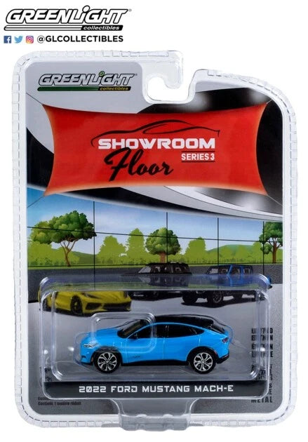 GREENLIGHT 1/64 2022 FORD MUSTANG MACH-E PREMIUM GRABBER BLUE 68030-A