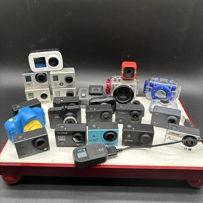 Lot 24 Action Cameras GoPro Hero Polaroid 4K Waterproof Bundle Parts Repair