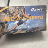Our Life Action Camera Ultra HD Model L202 W/Waterproof Case No Card 1080p