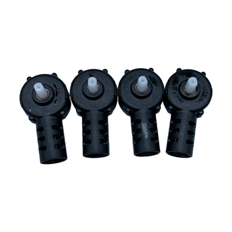 Set of 4 RC drone motors, black cylindrical housings with white gear caps