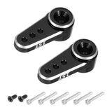 Black aluminum steering servo arm horn set (2) with mounting screws