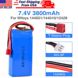 7.4V LiPo battery pack, blue with red T-Deans and XH-3P connectors