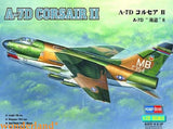 A-7D Corsair II scale model kit box art with green and brown aircraft