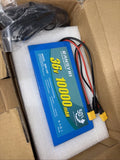 Rechargeable 36V 10000mAh battery pack with RANSYRI label and attached wire leads