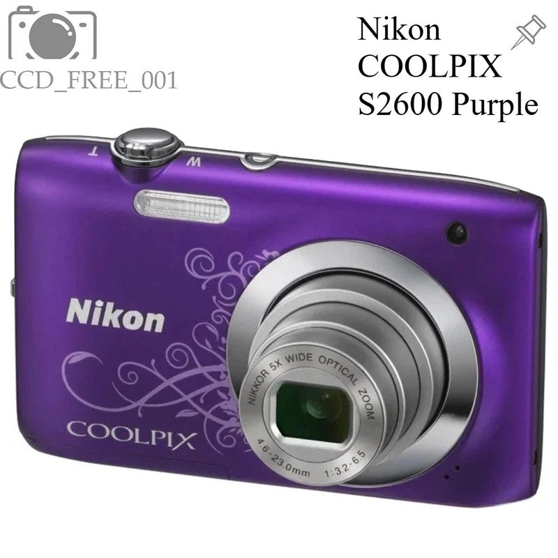 Nikon COOLPIX S2600 Digital Camera 14.0MP 5x Optical Zoom Purple Noise Reduction