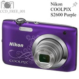 Nikon COOLPIX S2600 Digital Camera 14.0MP 5x Optical Zoom Purple Noise Reduction