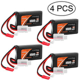 4pcs  7.4v Lipo Battery 2s 1000mah 35c Battery With Ph2.0 & Jst Plug For Rc Car Battery