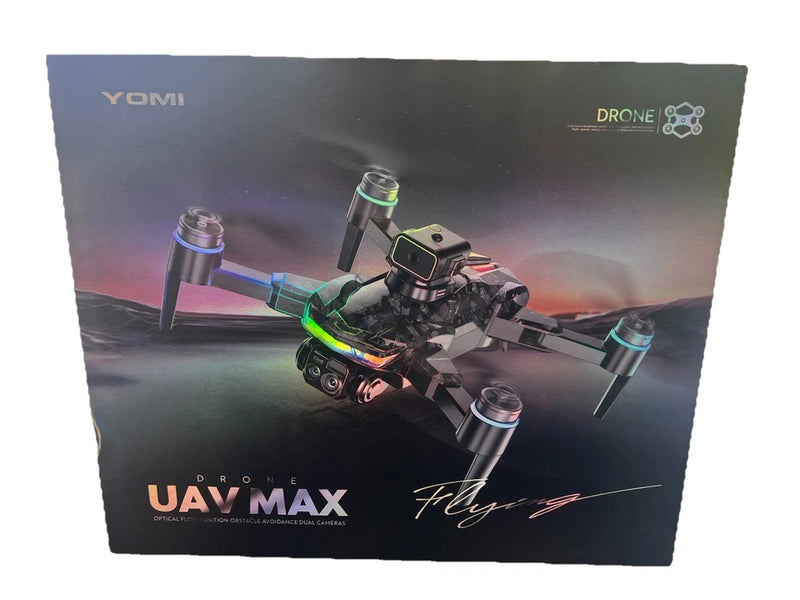 UAV Max drone product box with printed drone illustration