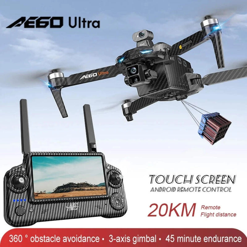 AE60 Ultra GPS drone with quadcopter body and touchscreen remote controller