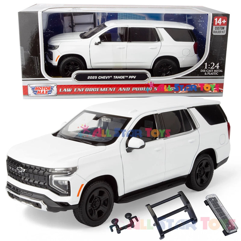 MOTORMAX 2025 Chevrolet Tahoe PPV 1:24 Police DIECAST MODEL KIT 76816 White