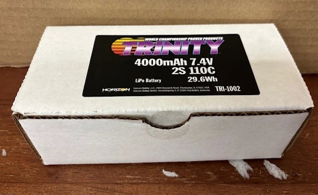7.4V 4000mAh 2S 110C Drag Racing LiPo Battery Trinity/Epic - TRI-1002