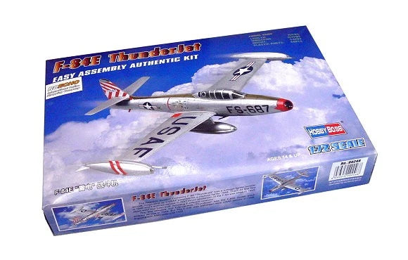 1/72 F-84E ThunderJet aircraft model kit box with jet artwork
