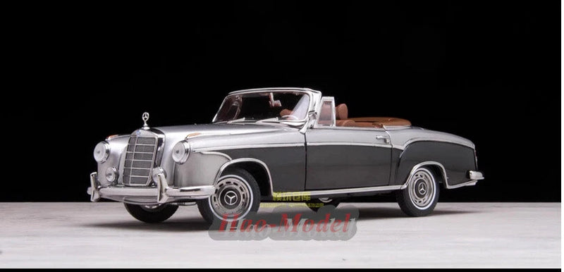 Sunstar 1:18 Benz 220 SE 1960 Alloy Diecast Car Models Display Toys Black silver
