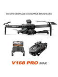 FPV drone with front gimbal camera, four propellers, and foldable landing legs