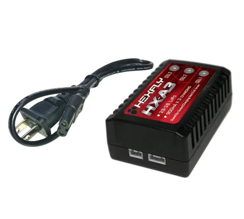 Hexfly HX-A3 LiPo battery charger with balance connectors and power cable