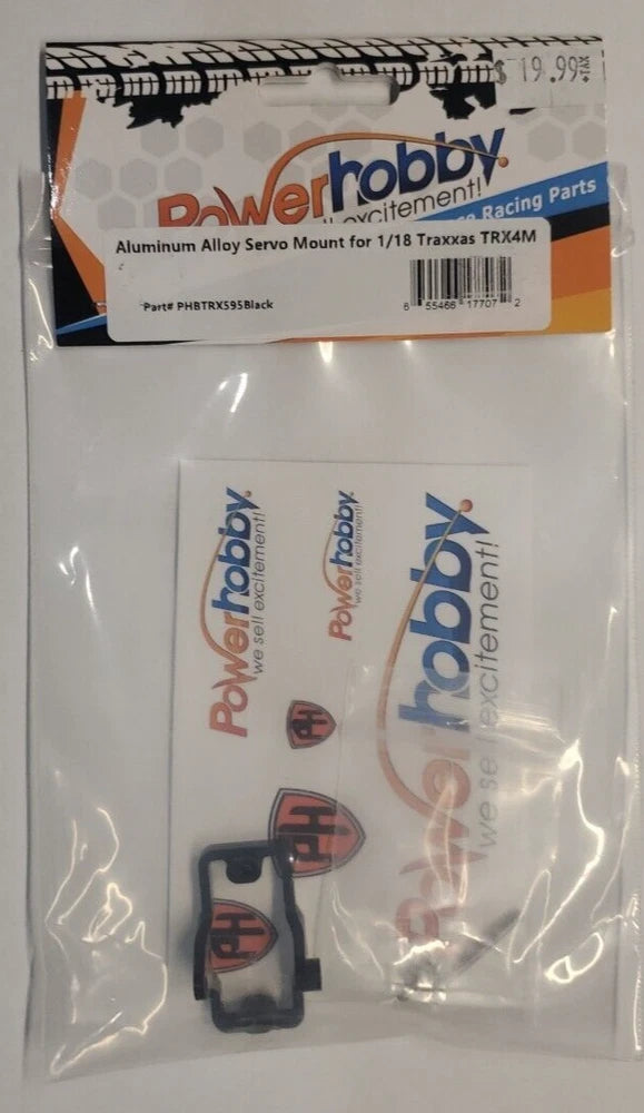 POWERHOBBY PHBTRX595BLACK Traxxas 1/18 Bronco/Defender Aluminum Servo Mount HH