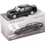 MASDI 1:64 CT6 alloy car model, black coupe with silver wheels, on display box