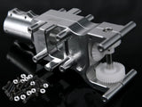 Metal RC helicopter torque tube tail boom mount with spur gear and hardware screws