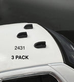 3-pack 1/24 shark fin antennas with black fins on white body, label 2431