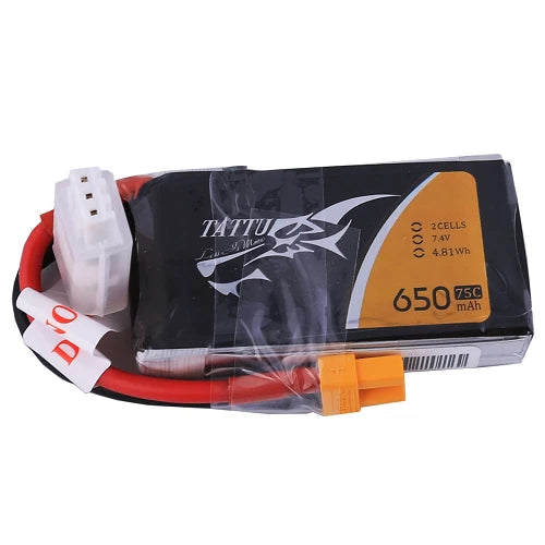 650mAh 2S1P 7.4V 75C Tattu Lipo Battery Pack With XT30 Plug Battery